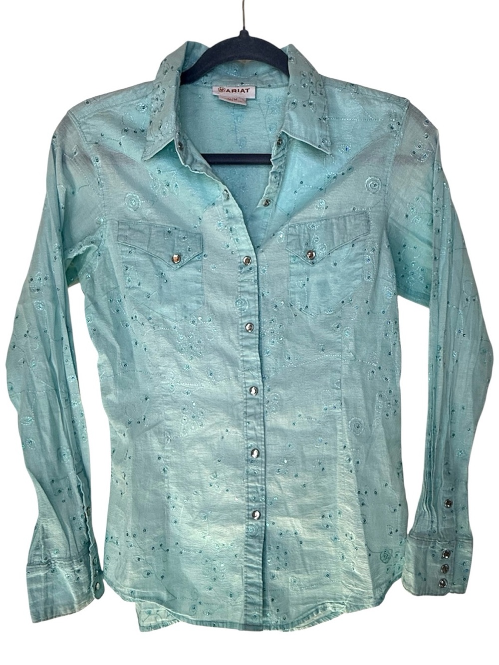 Ariat Blue Embroidered Western Button-Down Shirt - Women’s